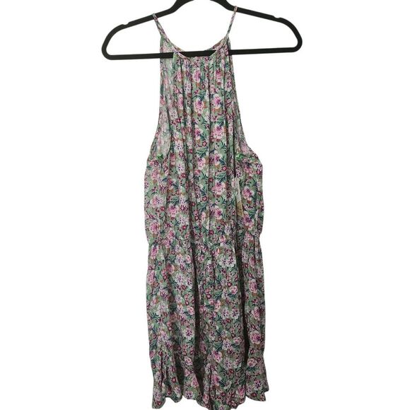 BeBop Womens Juniors Floral Sleeveless Romper Elastic Drawstring Tie Waist XL - Picture 1 of 10